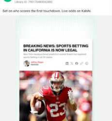 Sports Betting Now Legal In California and Texas, Says Kalshi